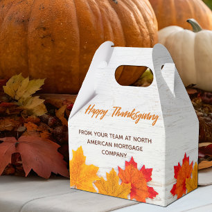 Caja Para Regalos Feliz Día de Acción de Gracias Hojas de Otoño Fies