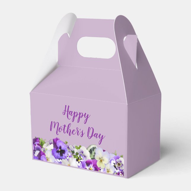 Caja Para Regalos Feliz Día de la Madre Morado Floral (Reverso)