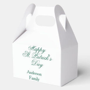 Caja Para Regalos Feliz día de San Patricio apellido verde minimalis