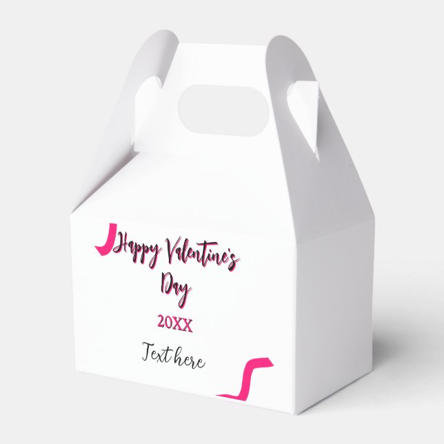 Caja Para Regalos Feliz día de San Valentín aguda espiral negra rosa (Front Side)