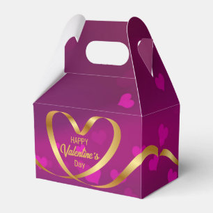 Caja Para Regalos Feliz Día de San Valentín Dorado Cinta Cinta de Co