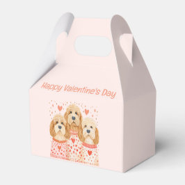 Caja Para Regalos Feliz Día de San Valentín Perros Goldendoodle
