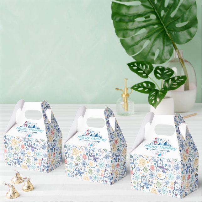 Caja Para Regalos Feliz feriado de nieve (Múltiple)