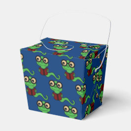 Caja Para Regalos Feliz gusano de biblioteca Verde azulado