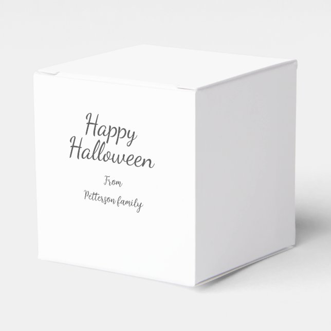 Caja Para Regalos Feliz Halloween agregar nombre de familia caligraf (Costado Anverso)