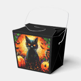 Caja Para Regalos Feliz Halloween Black Cat Bats Pumpkins