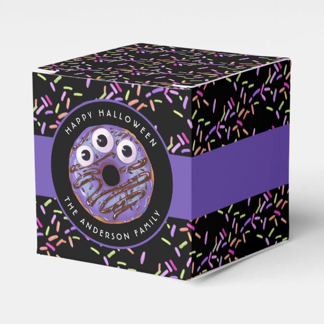 Caja Para Regalos Feliz Halloween Morple Blue Monster Donut (Costado Anverso)