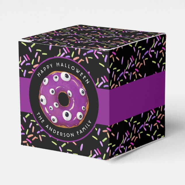Caja Para Regalos Feliz Halloween Morple Googley Monstruo Donut (Costado Anverso)