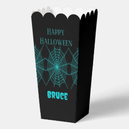 Caja Para Regalos Feliz Halloween neurona azul spiderweb negro