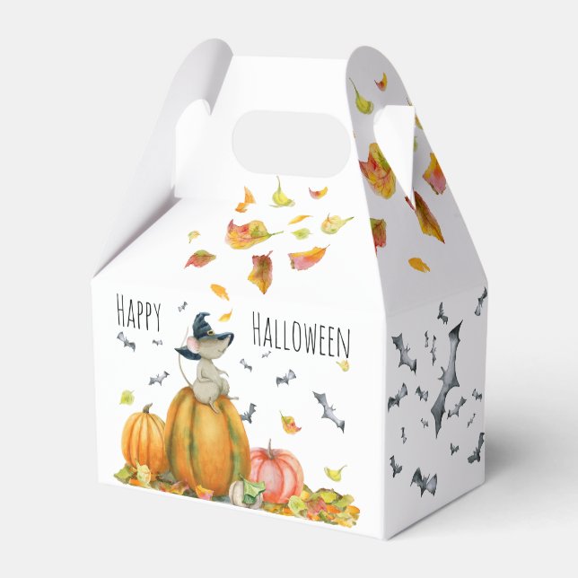 Caja Para Regalos Feliz Halloween Personalizado lindo Witch Mouse (Front Side)