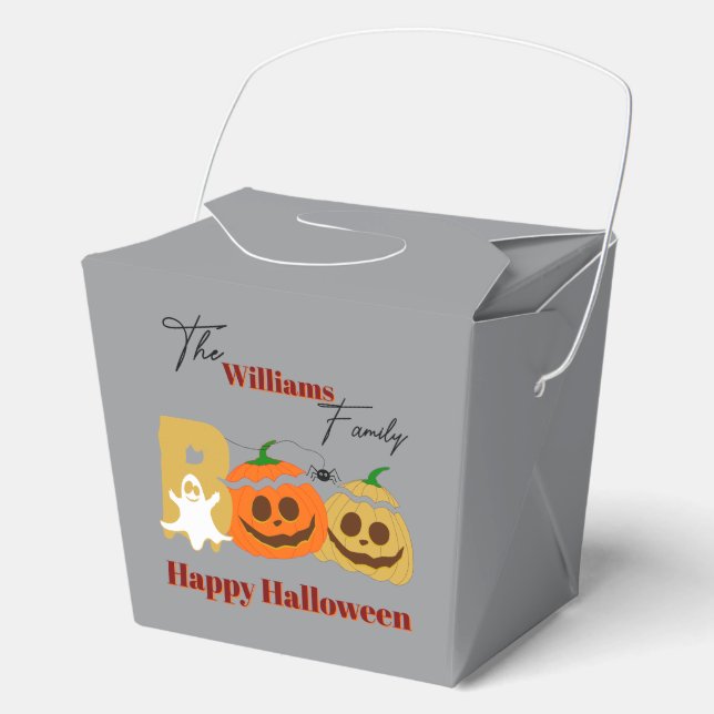 Caja Para Regalos Feliz Halloween Spooky Calabaza Favorito Box (Anverso)