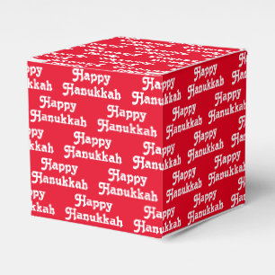 Caja Para Regalos "Feliz Hanukkah" regalo rojo blanco de vacaciones