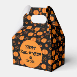 Caja Para Regalos Feliz Howl-O-Ween Perro Personalizado de Halloween