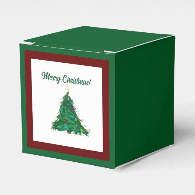 Caja Para Regalos Feliz Navidad Arte Moderno Árbol pequeño (Costado Anverso)