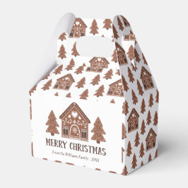 Caja Para Regalos Feliz Navidad Casa de Pan de Jengibre & Árboles