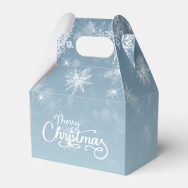 Caja Para Regalos Feliz Navidad Copos de nieve Blue Holiday