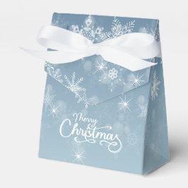 Caja Para Regalos Feliz Navidad Copos de nieve Blue Holiday
