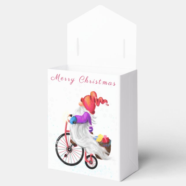 Caja Para Regalos Feliz Navidad - Cúpula divertida con bicicletas y  (Abierto)