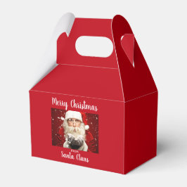 Caja Para Regalos Feliz Navidad de Santa Claus Red Gable