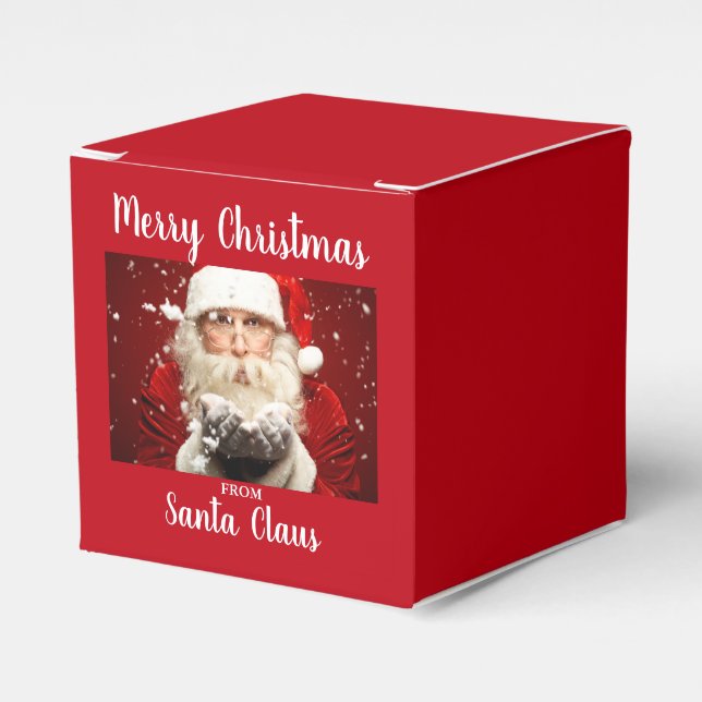 Caja Para Regalos Feliz Navidad desde Santa Claus Red (Costado Anverso)