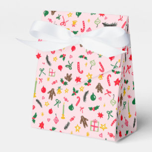 Caja Para Regalos Feliz Navidad Doodle Patrón Caprichoso