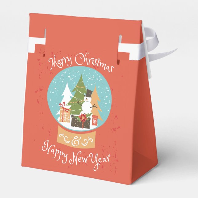 Caja Para Regalos Feliz Navidad Feliz Año Nuevo (Reverso)