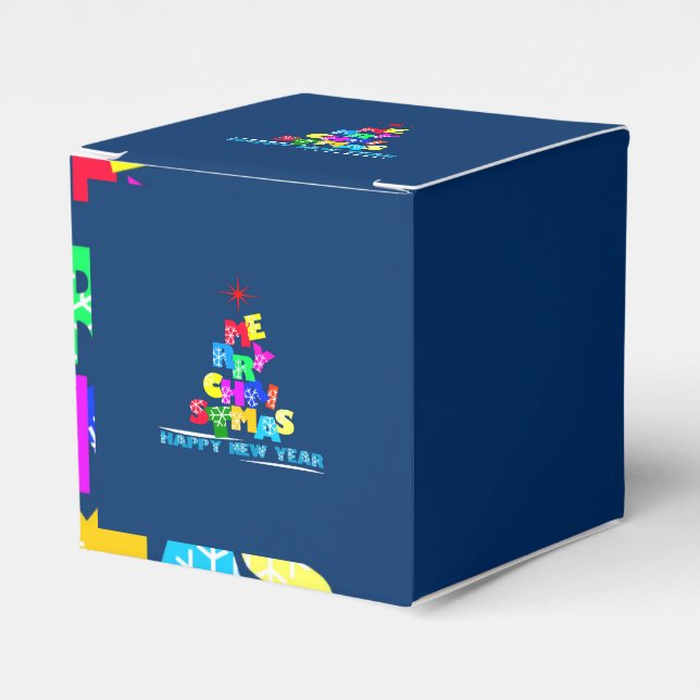 Caja Para Regalos Feliz Navidad Feliz Año Nuevo (Costado Anverso)