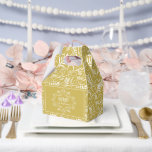 Caja Para Regalos Feliz Navidad Foliage Gold Vintage Deco<br><div class="desc">Marco De Foliage "Feliz Navidad", Flores Decorativas, Dorado Clásico Vintage Y Blanco, Elegante Y Clásica Caja De Favor De Fiestas Art Déco. El fondo base se puede cambiar a cualquier color que desee. Obra de arte diseñada / original por fat*fa*tin. Fácil de personalizar con tu propio mensaje de texto, nombre,...</div>