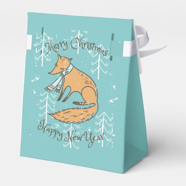 Caja Para Regalos Feliz Navidad Fox Cozy (Reverso)