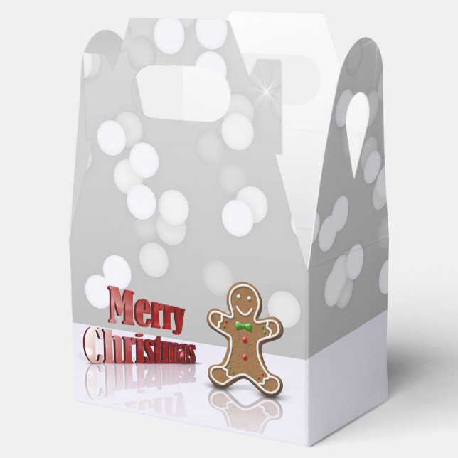 Caja Para Regalos Feliz Navidad Gingerbread Man (Abierto)