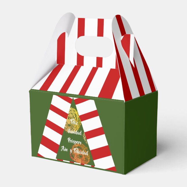 Caja Para Regalos Feliz Navidad Golden Sparkings Christmas Tree (Front Side)