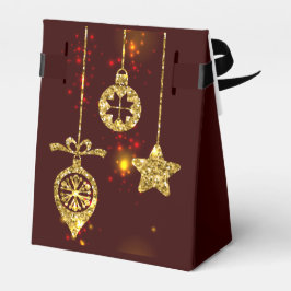 Caja Para Regalos Feliz Navidad, Purpurina de vacaciones rojas respl