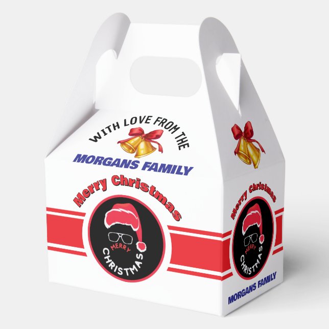 Caja Para Regalos Feliz Navidad Santa Claus Festividad Roja (Anverso)