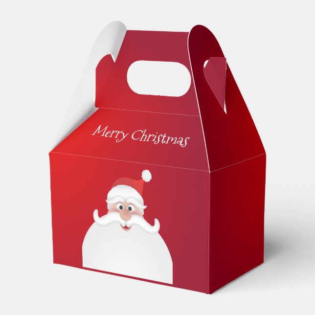 Caja Para Regalos Feliz navidad Santa Gable Favor Box (Front Side)
