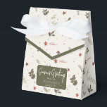 Caja Para Regalos Feliz navidad silenciada Holly Foliage<br><div class="desc">Holly,  poinsettias y elementos de follaje de invierno con colores mullidos sobre un fondo de color crema. Encabezado de "Feliz Navidad". Por favor,  contacte con cualquier comentario o para obtener ayuda de personalización. ¡Siempre feliz de ayudar!</div>