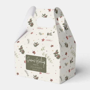 Caja Para Regalos Feliz navidad silenciada Holly Foliage