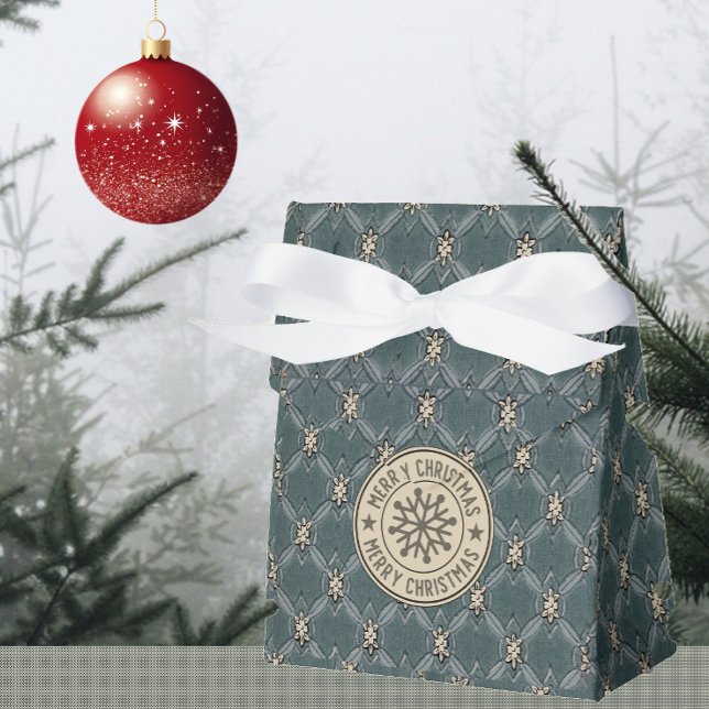 Caja Para Regalos Feliz Navidad Verde Marfil Flor Leaf Lattice (Subido por el creador)