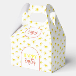 Caja Para Regalos Feliz Pascua. Narcisos Amarillos Primavera Moderna