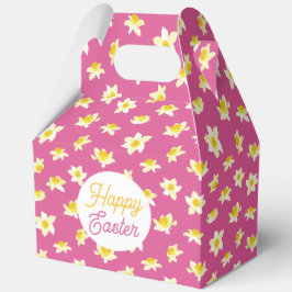 Caja Para Regalos Feliz Pascua. Narcisos amarillos Primavera Moderna