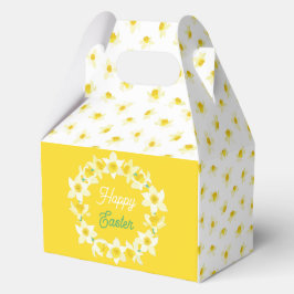 Caja Para Regalos Feliz Pascua. Narcisos amarillos Primavera Moderna