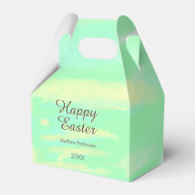 Feliz Pascua verde amarillo gris pastel nombre año