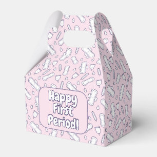 Caja Para Regalos Feliz primer periodo Fiesta Cuta Tampon rosa