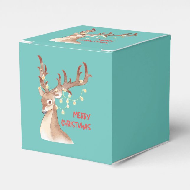 Caja Para Regalos Feliz reno navideño (Costado Anverso)