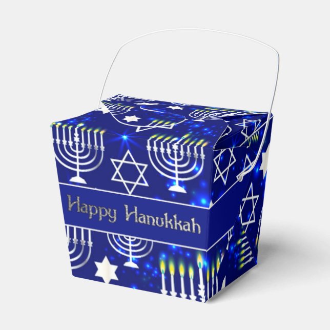 Caja Para Regalos Feliz retiro de Hanukkah Menorah (Front Side)