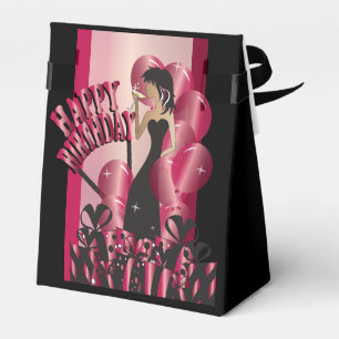 Caja Para Regalos Feliz rojo de rubíes del nombre el   del chica el