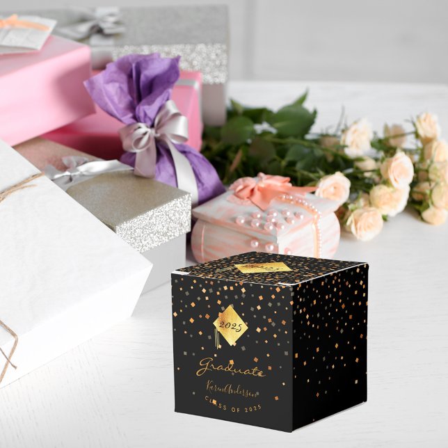 Caja Para Regalos Festejo de graduación oro negro 2023 (Subido por el creador)