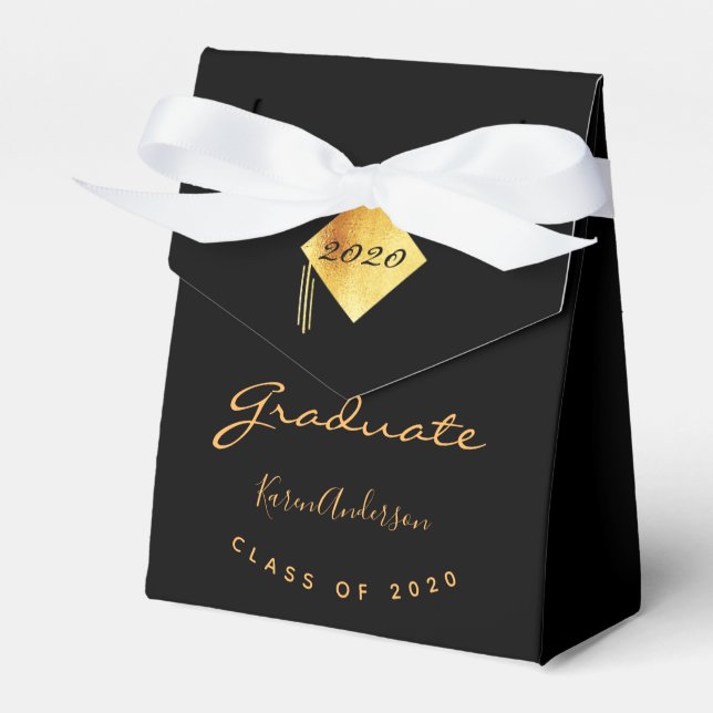 Caja Para Regalos Festejo de graduación oro negro 2025 (Front Side)