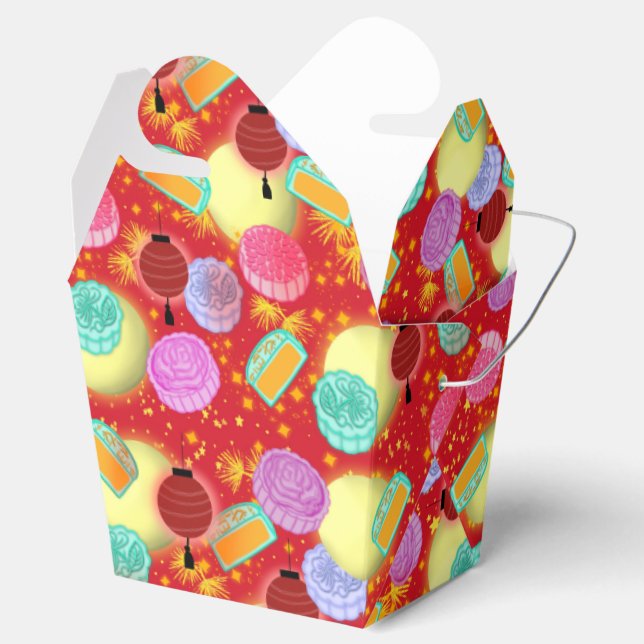 Caja Para Regalos Festival de la Luna de Mediados de Otoño - Rojo (Abierto)