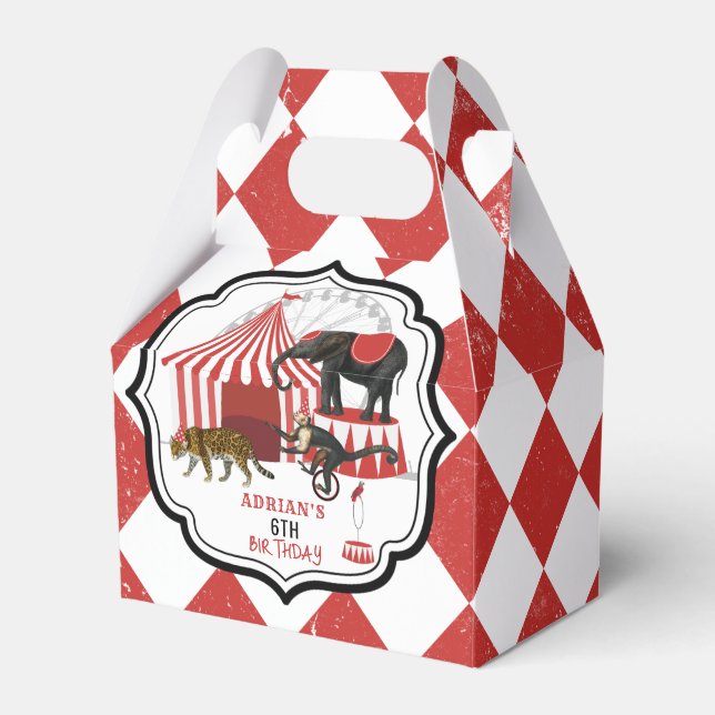 Caja Para Regalos Festival del Carnaval de Circo Tema Principal Cump (Front Side)