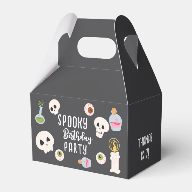 Caja Para Regalos Festividad de cumpleaños de Halloween (Front Side)
